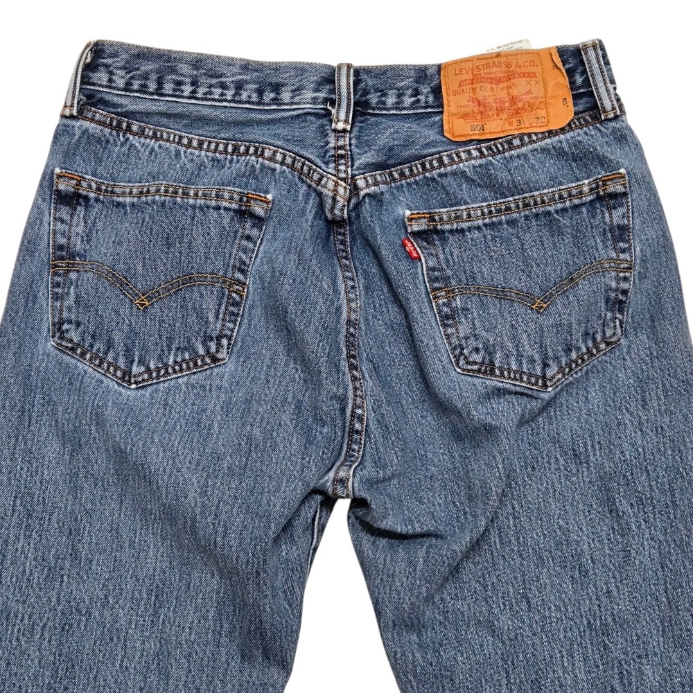 Vtg 80s 90s Levis 501XX Button Fly Jeans Size 30x31 (tag 31x32) Red Bat Wing VGC - Picture 6 of 13